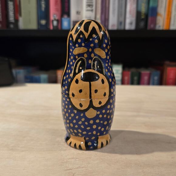 Vintage Russian nesting dog cat mouse set of 3 - Picture 3 of 4